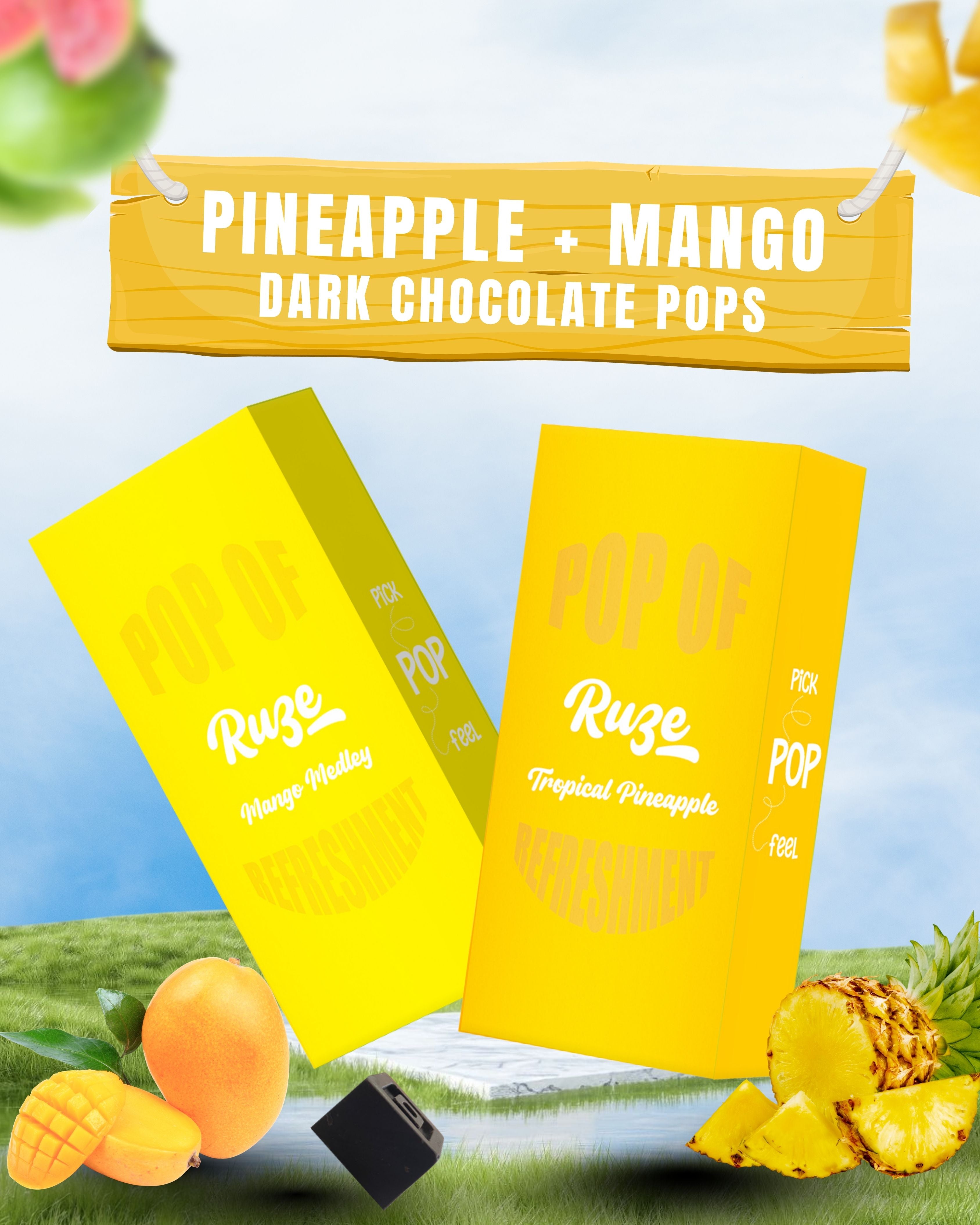 Tropical Pineapple + Mango Medley Dark Choclate