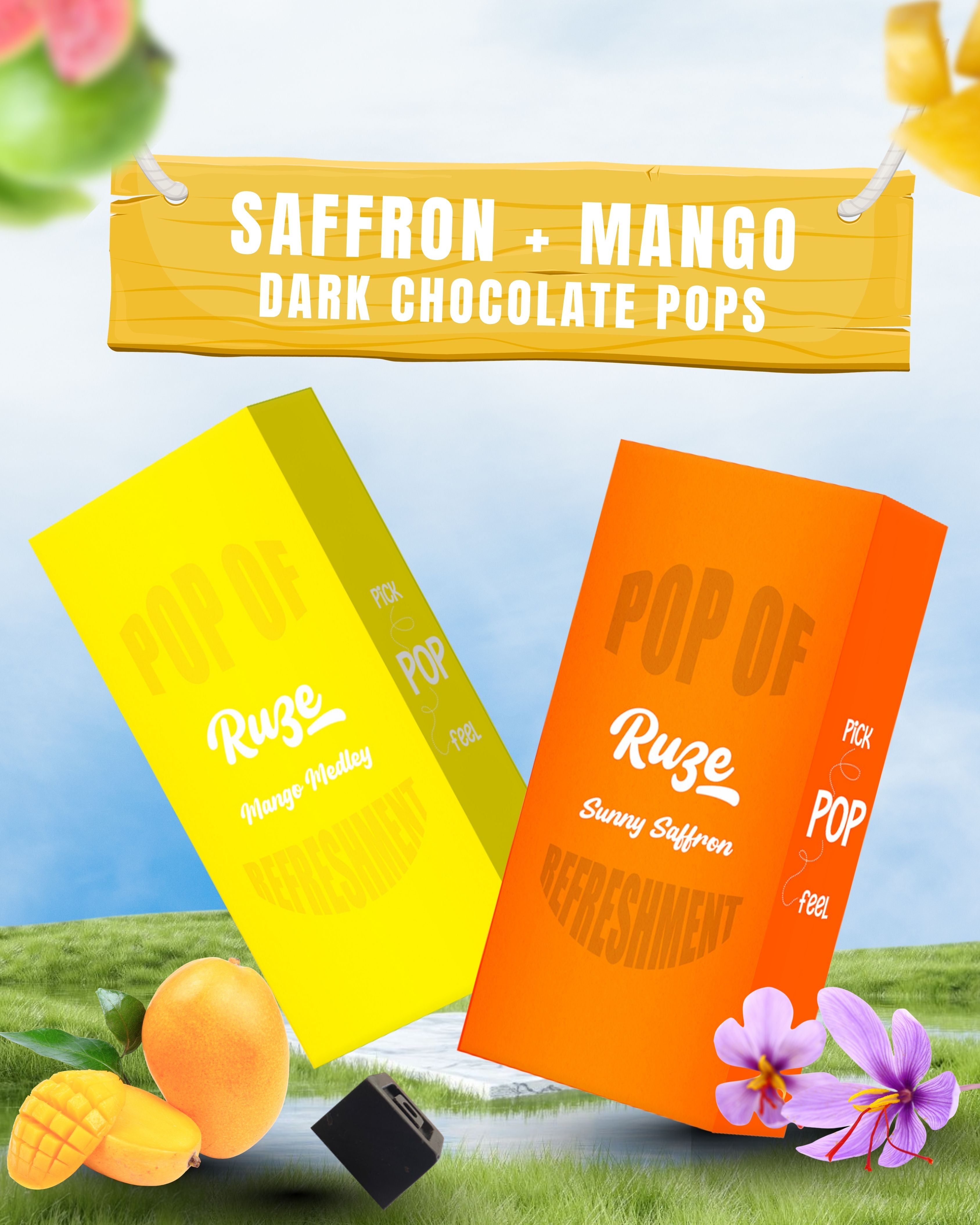 Sunny Saffron + Mango Medley Dark Chocolate
