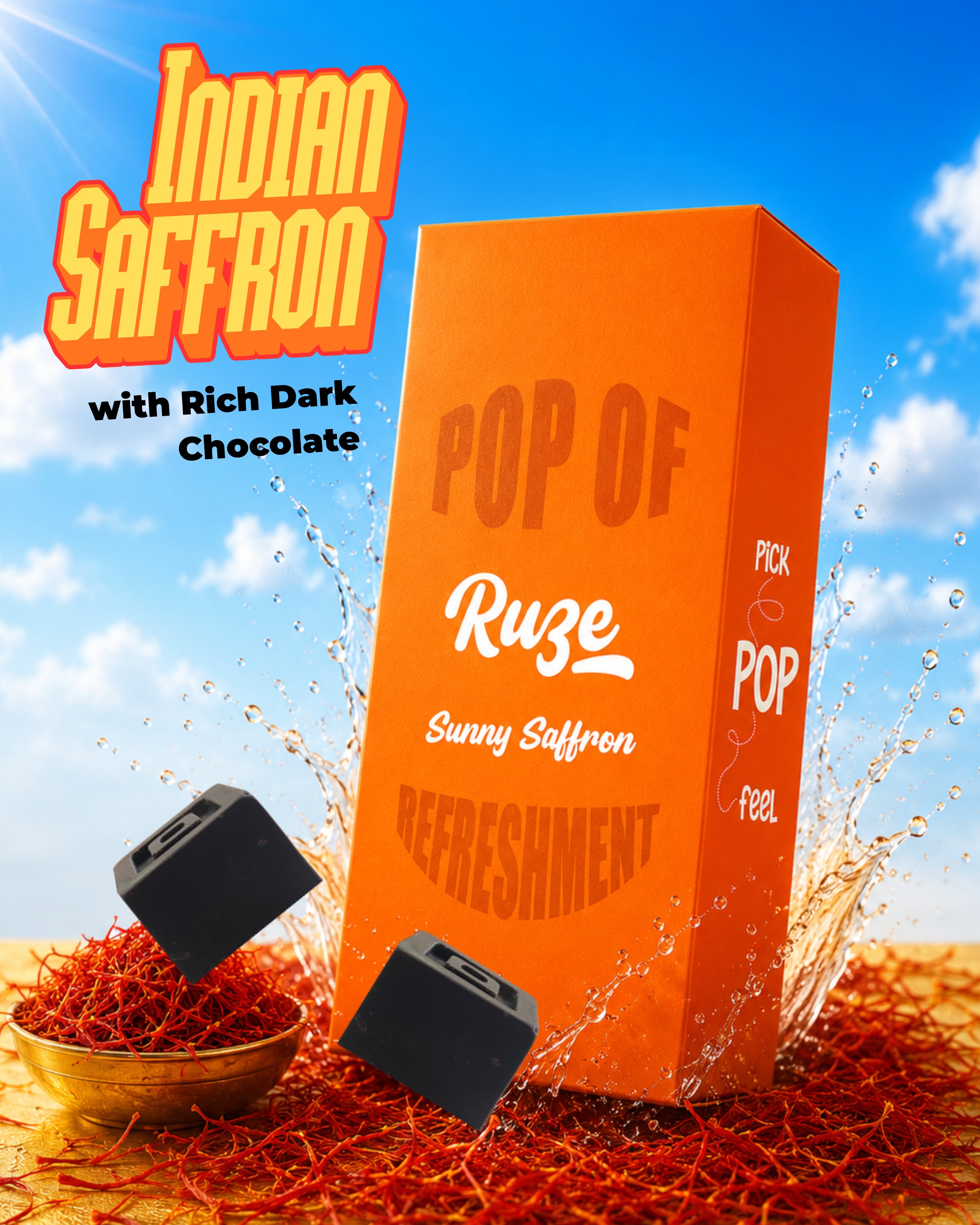 Sunny Saffron Dark Chocolate (Box of 10)